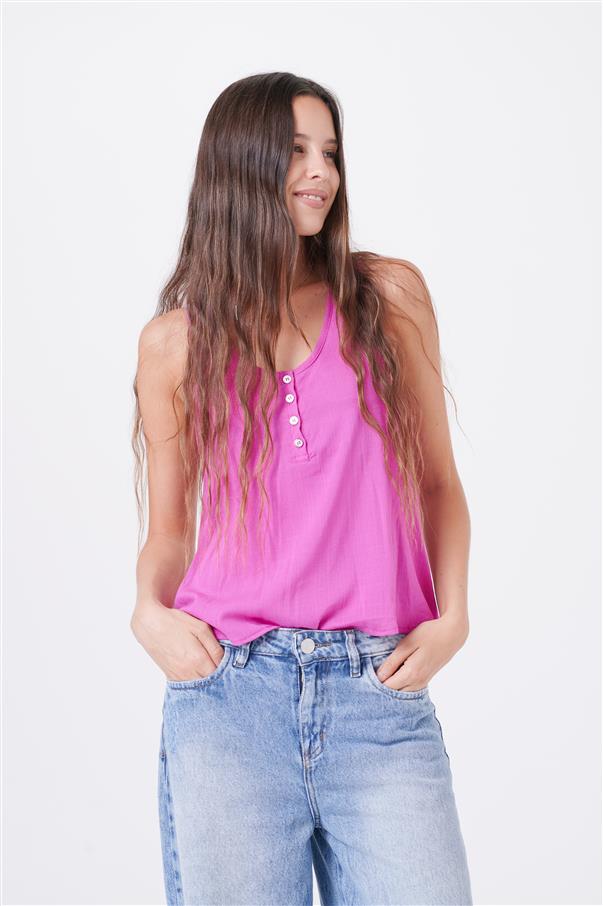 Musculosa de Lino con Botones