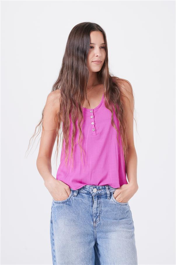 Musculosa de Lino con Botones