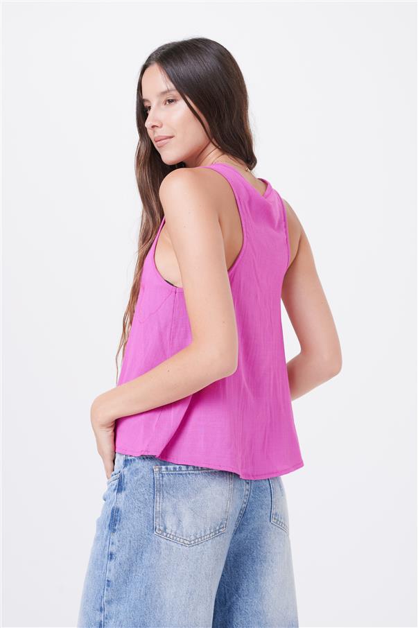 Musculosa de Lino con Botones