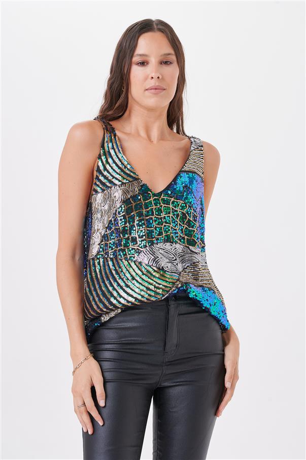 Musculosa Circuss Lentejuelas Tornasoladas GU4041