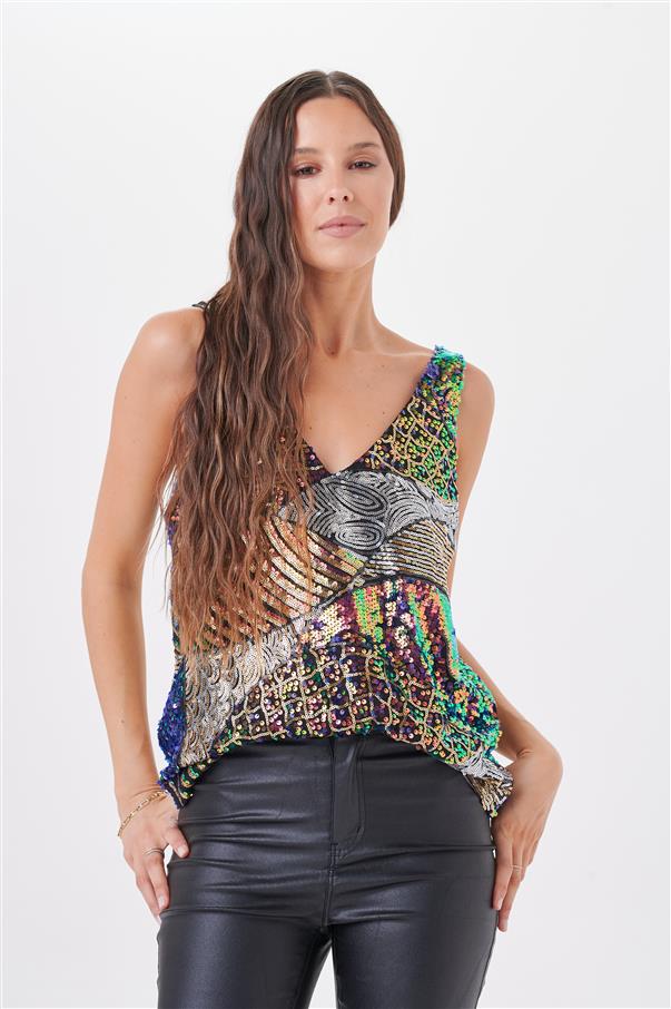 Musculosa Circuss Lentejuelas Tornasoladas GU4041