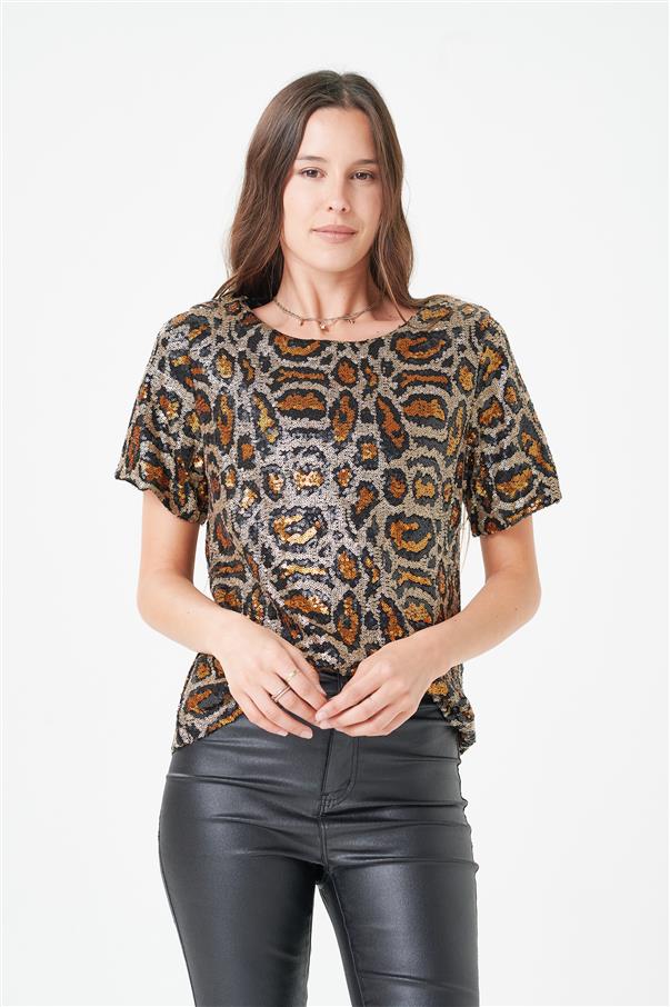 Blusa Kala Print Pardo GUK4082