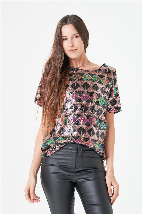 Blusa Kala Rombos Lentejuelas GUK4082