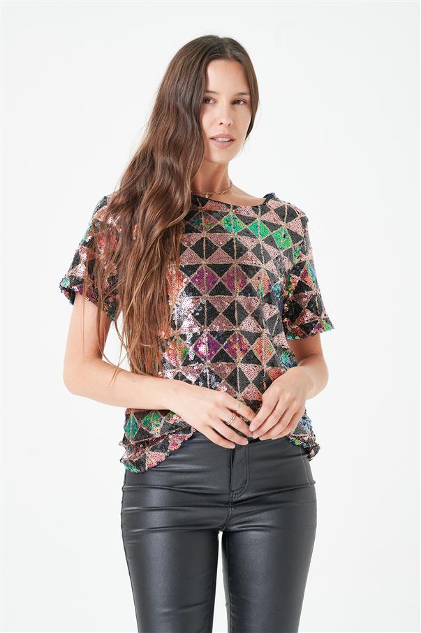 Blusa Kala Rombos Lentejuelas GUK4082