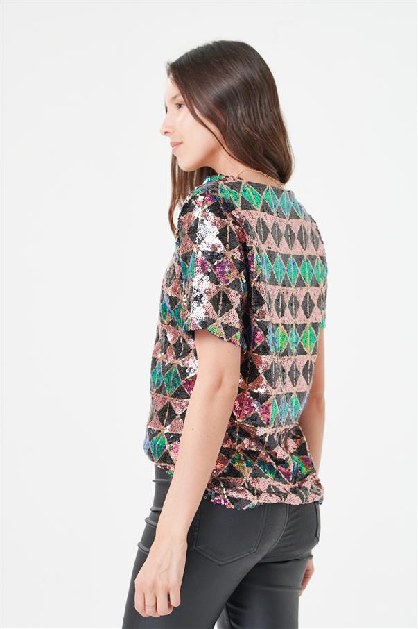 Blusa Kala Rombos Lentejuelas GUK4082