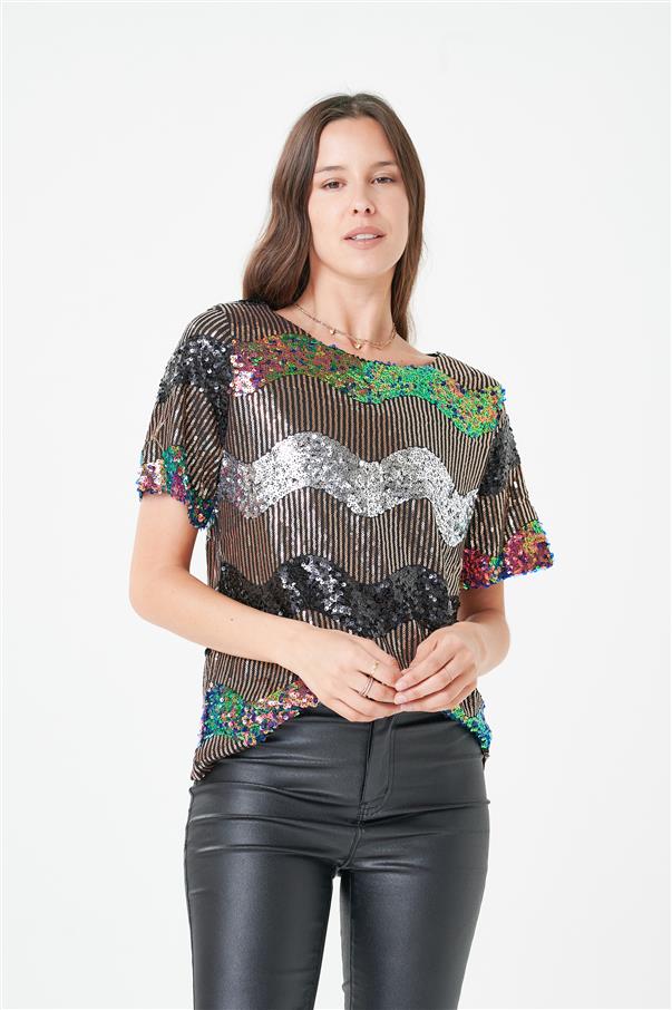 Blusa Kala Mareas Lentejuelas GUK4082