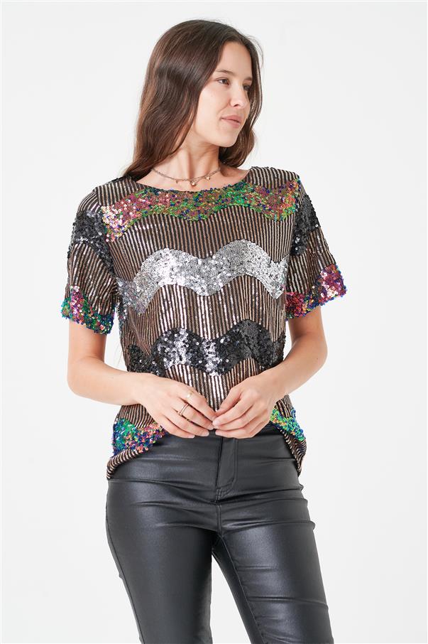 Blusa Kala Mareas Lentejuelas GUK4082