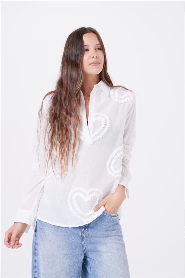 Camisola Doble Corazon Bordada GU2174