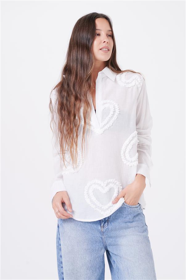 Camisola Doble Corazon Bordada GU2174