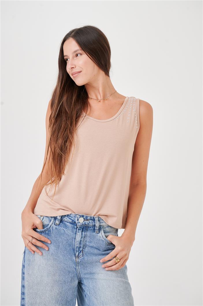 Musculosa Vigue Modal con Tachas 