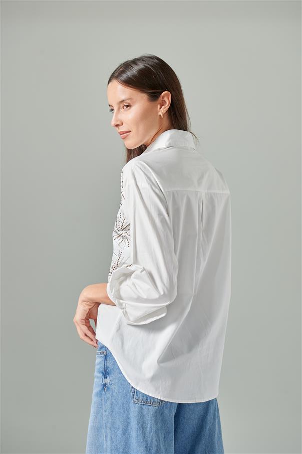 Camisa Nice Poplin con Hotfix GUK70007