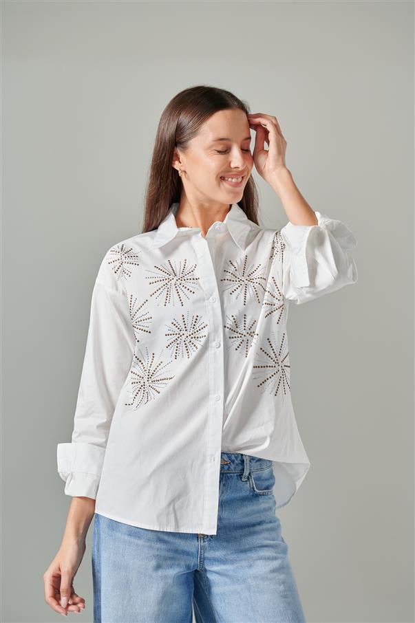 Camisa Nice Poplin con Hotfix GUK70007