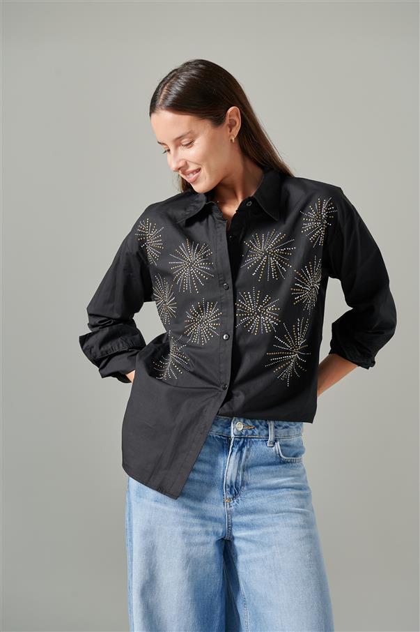 Camisa Nice Poplin con Hotfix GUK70007