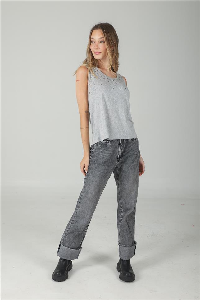 Musculosa Kata Creppe Tachas