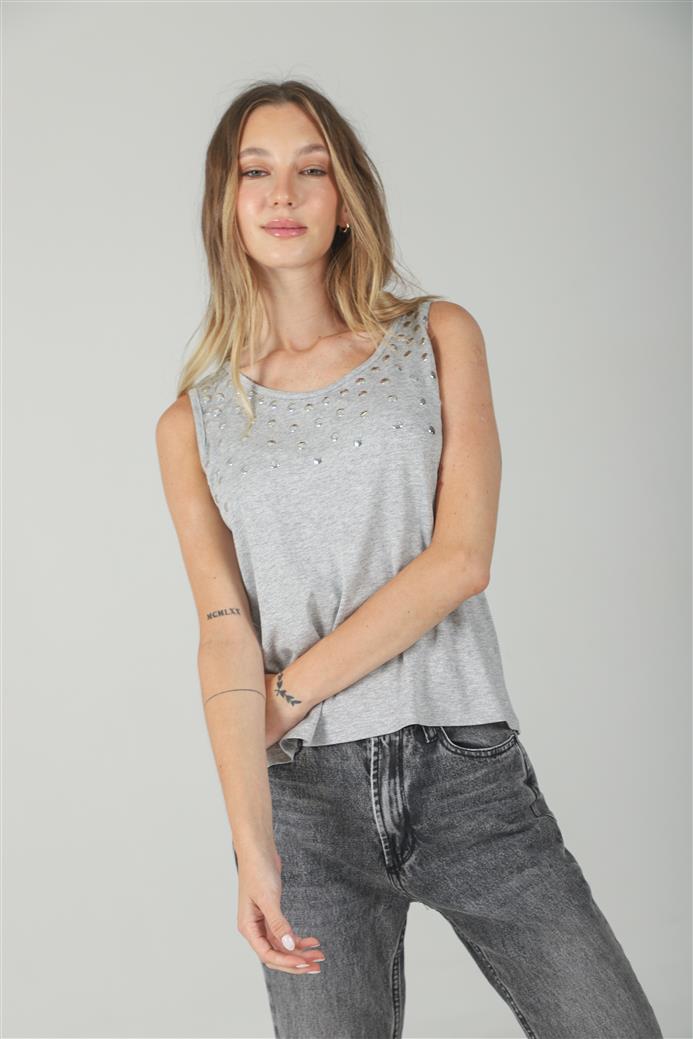 Musculosa Kata Creppe Tachas