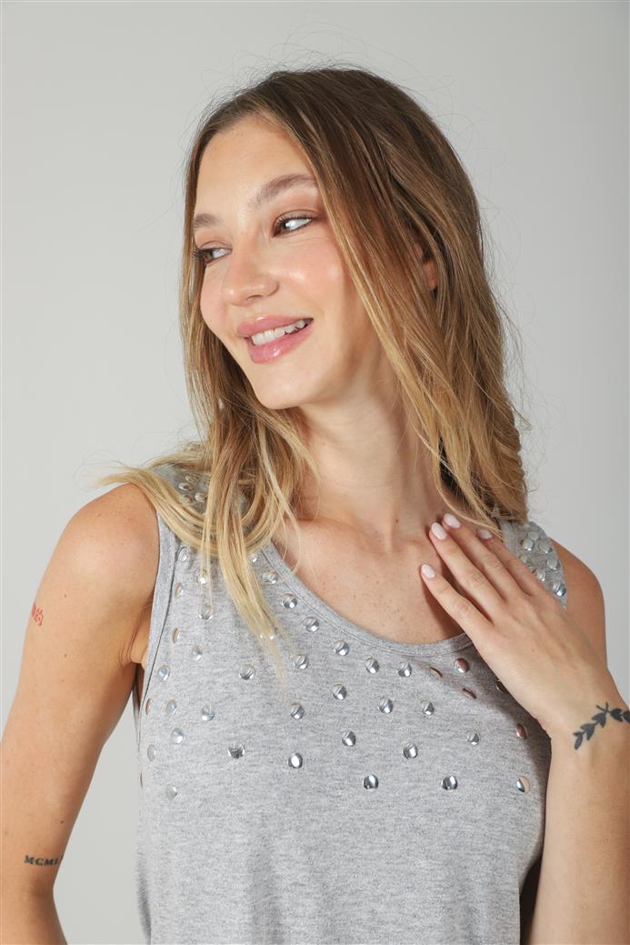 Musculosa Kata Creppe Tachas