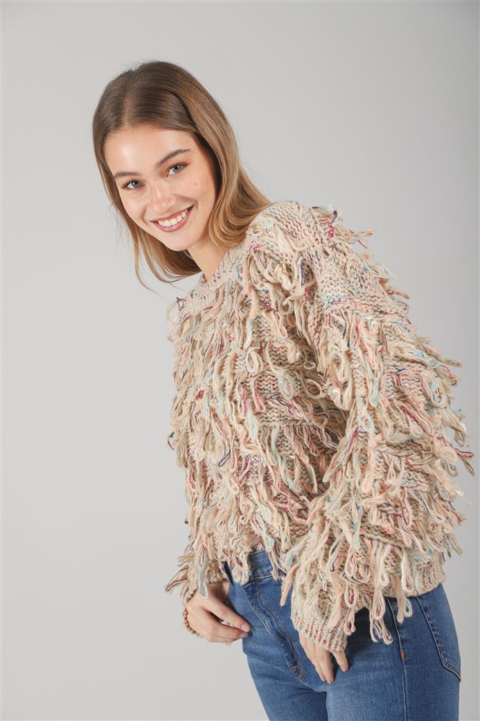 Sweater MALIBU Tejido Grueso c/ Flecos GUL74222