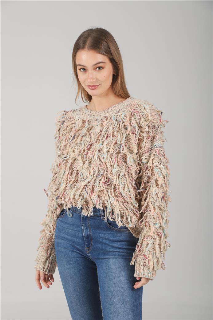 Sweater MALIBU Tejido Grueso c/ Flecos GUL74222