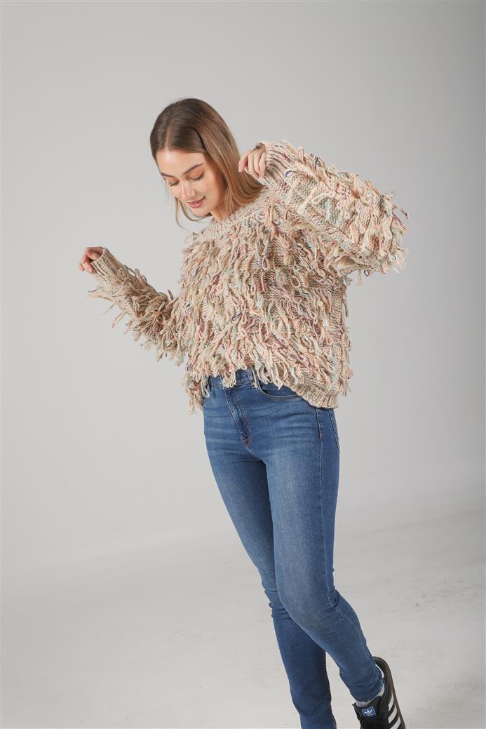 Sweater MALIBU Tejido Grueso c/ Flecos GUL74222