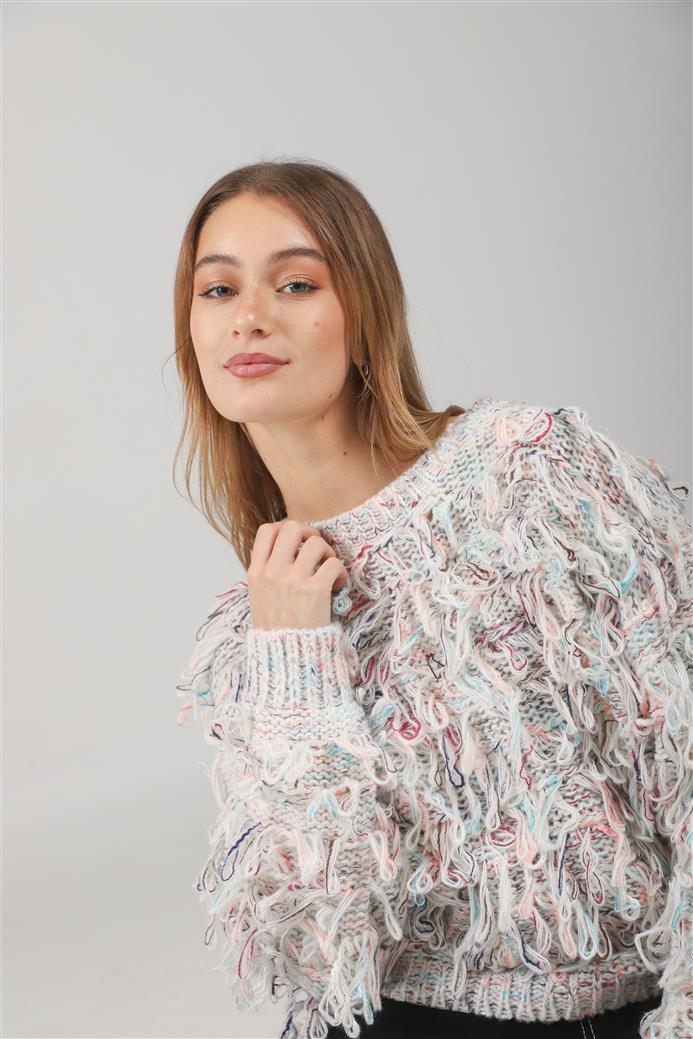Sweater MALIBU Tejido Grueso c/ Flecos GUL74222