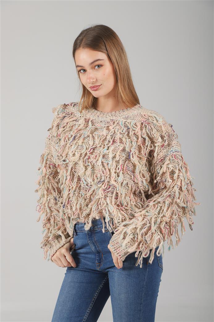 Sweater MALIBU Tejido Grueso c/ Flecos GUL74222
