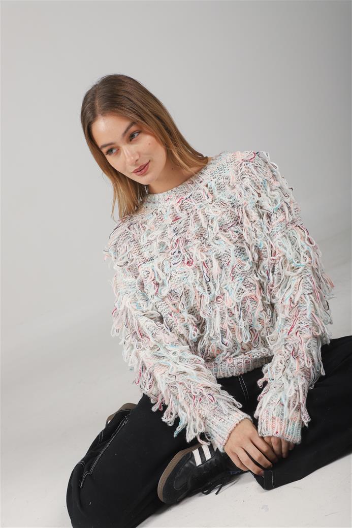 Sweater MALIBU Tejido Grueso c/ Flecos GUL74222